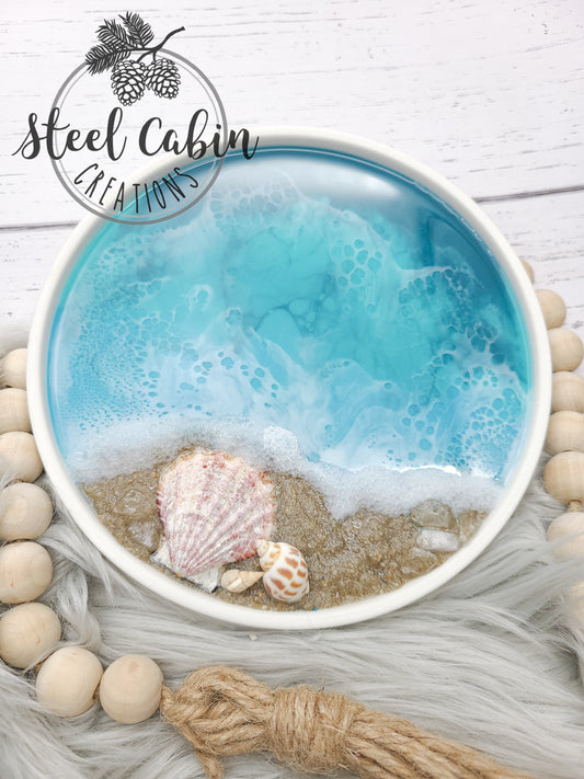 Ocean Scene Round Trinket Dish - 7 Inch