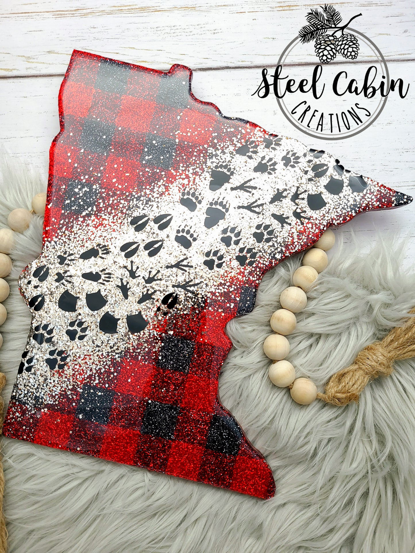 MN Buffalo Plaid Woodland Tracks - 14 Inch