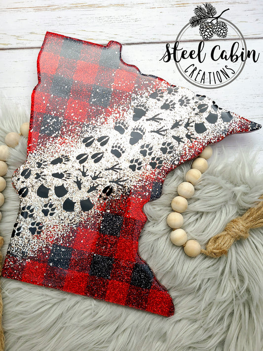 MN Buffalo Plaid Woodland Tracks - 14 Inch