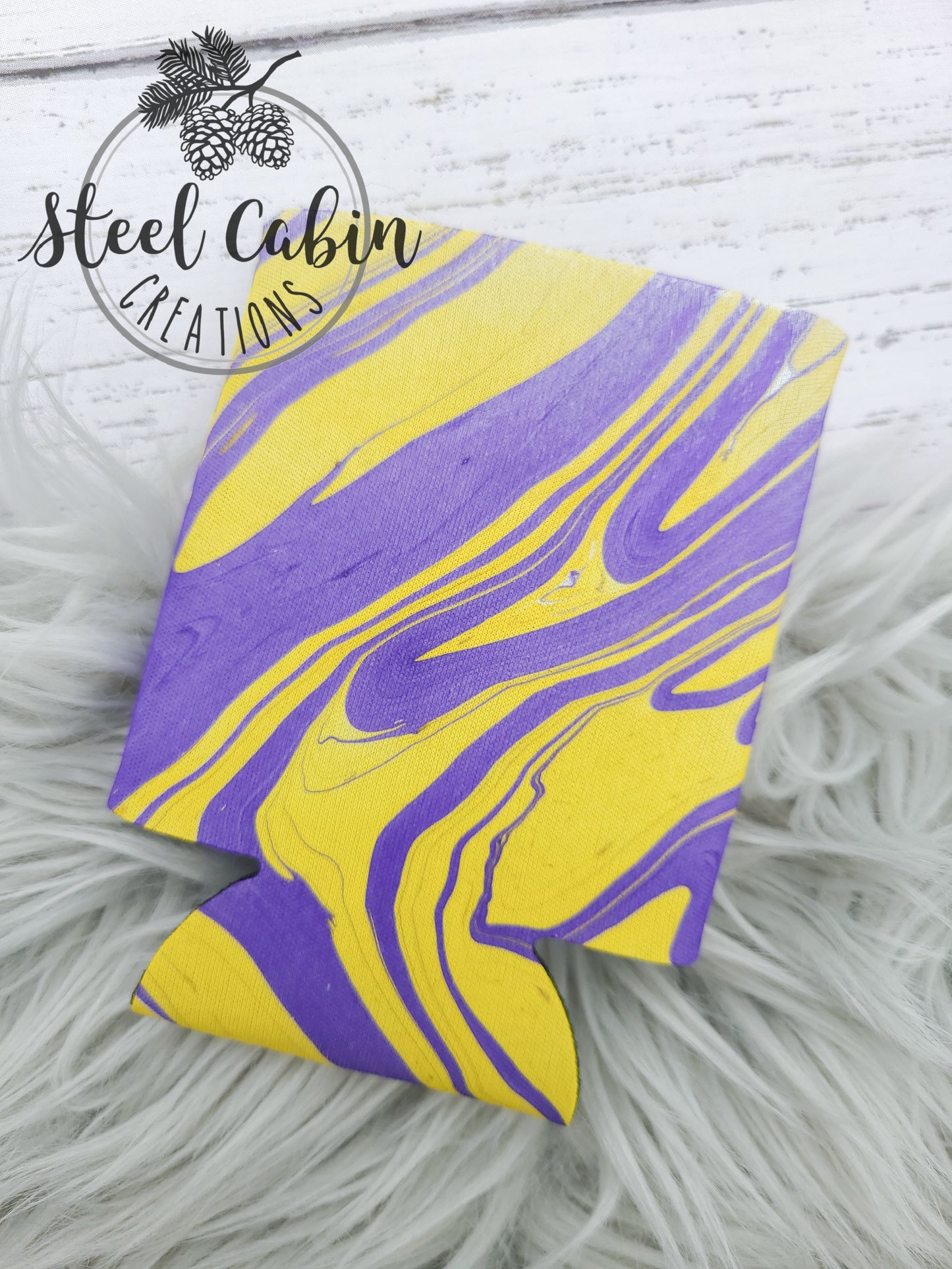 Purple/Yellow - Fabric Can Koozie