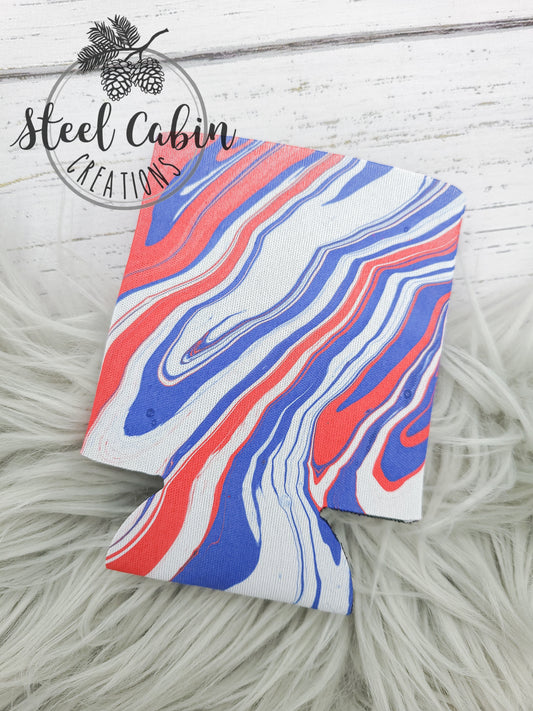 Red/White/Blue - Fabric Can Koozie