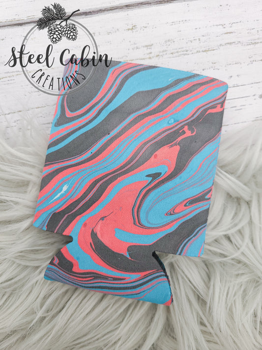 Blue/Red/Black - Fabric Can Koozie