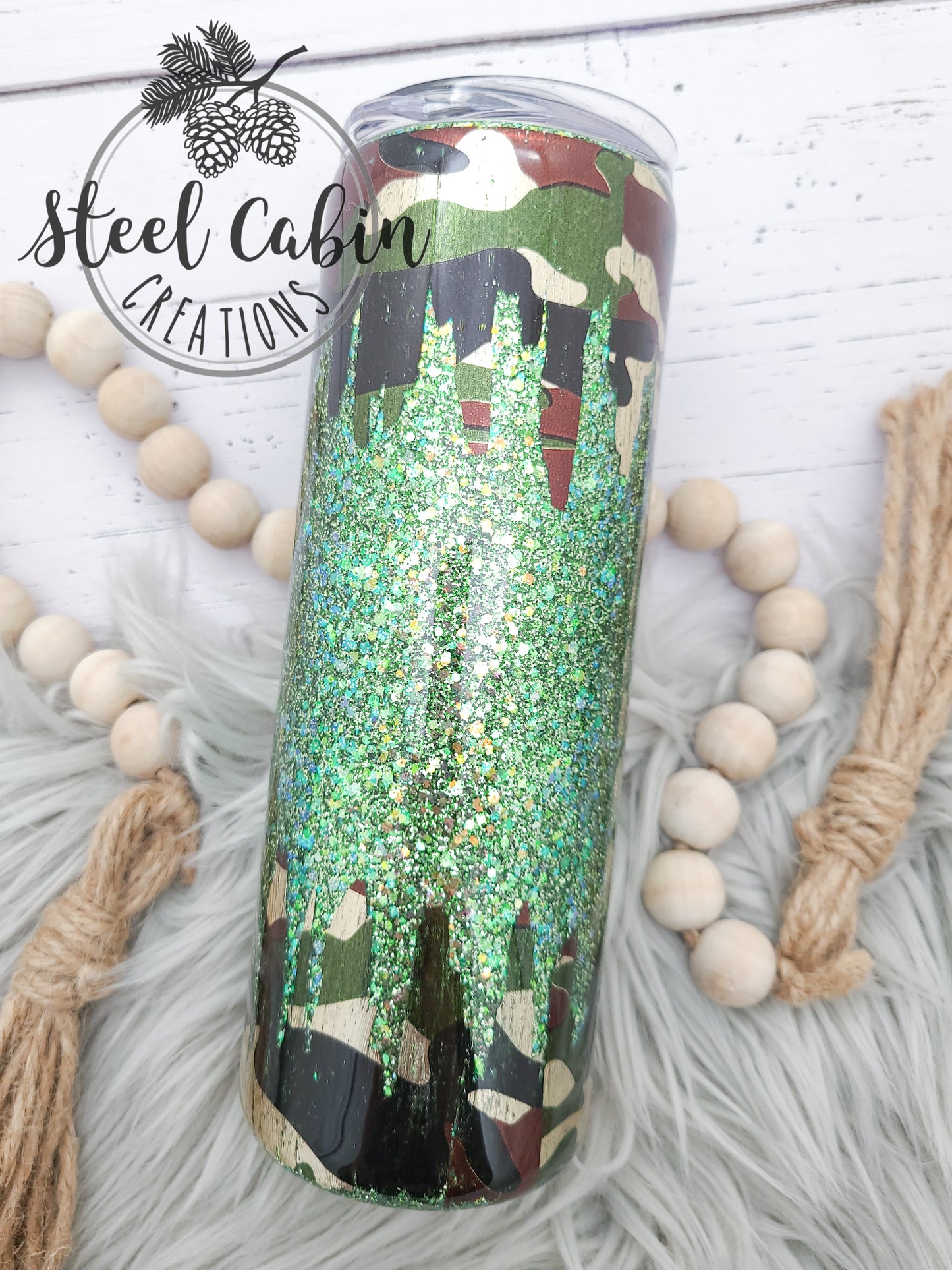 Adventure Begins - Glitter - 20oz Skinny Tumbler