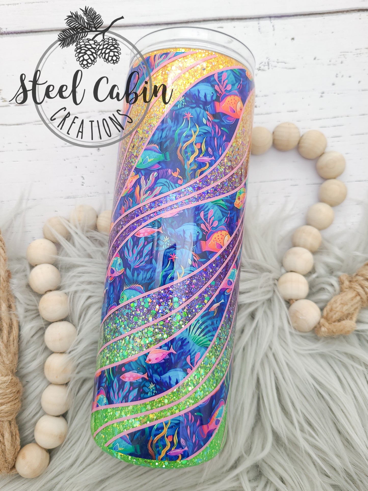 Take Me To The Sea - Glitter - 20oz Skinny Tumbler