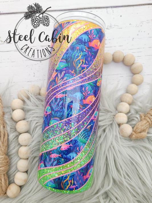 Take Me To The Sea - Glitter - 20oz Skinny Tumbler