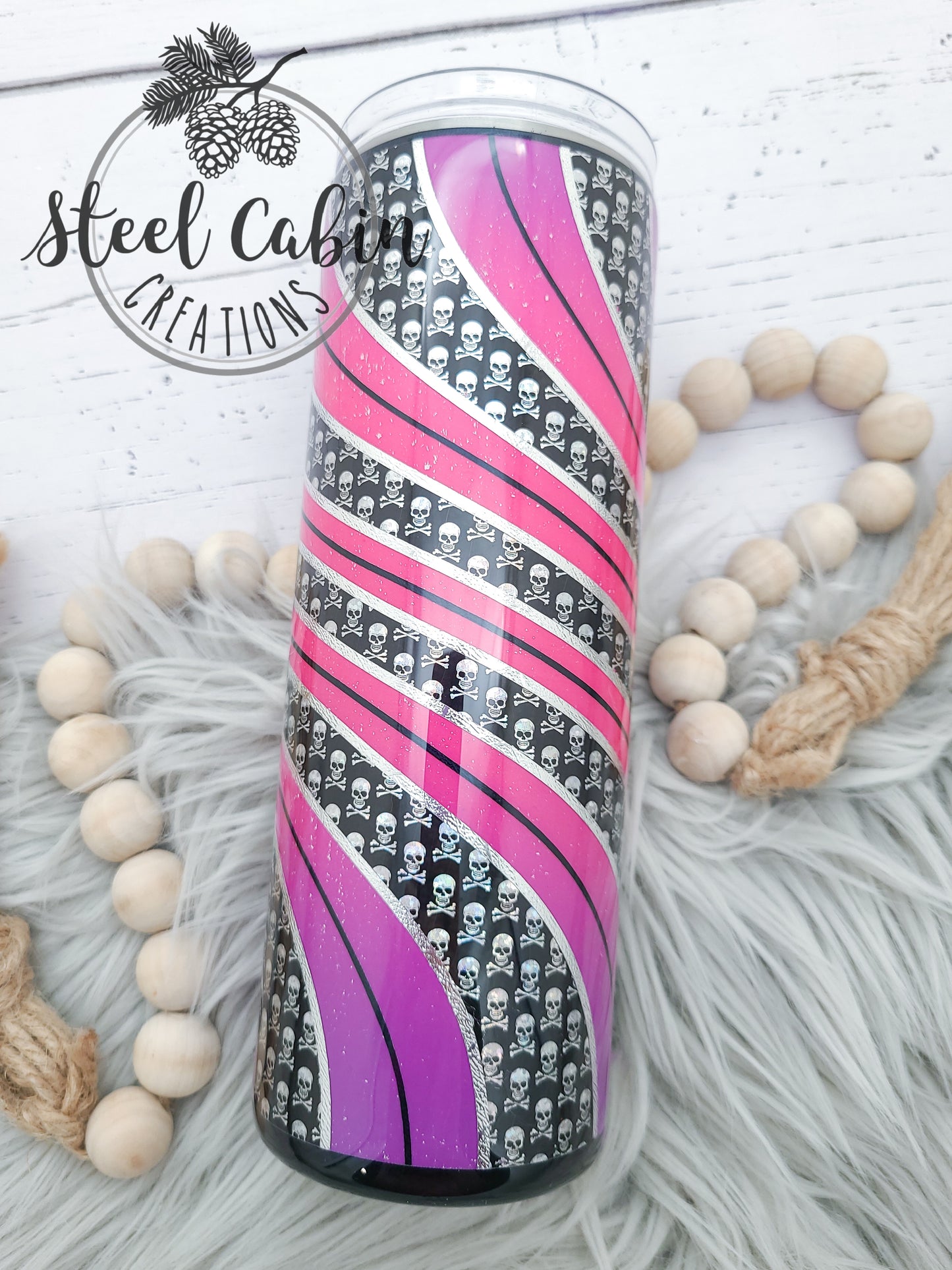 Skully Twist - Glitter - 20 oz Skinny Tumbler