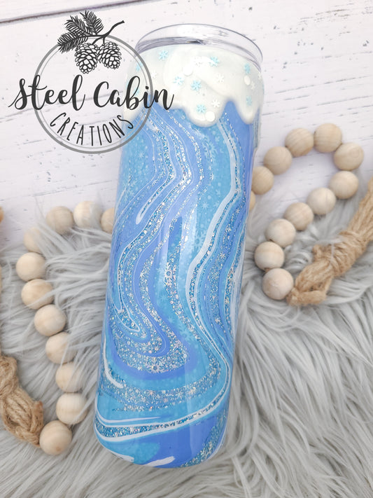 Pastel Winter Wonderland - Glitter - 20 oz Skinny Tumbler