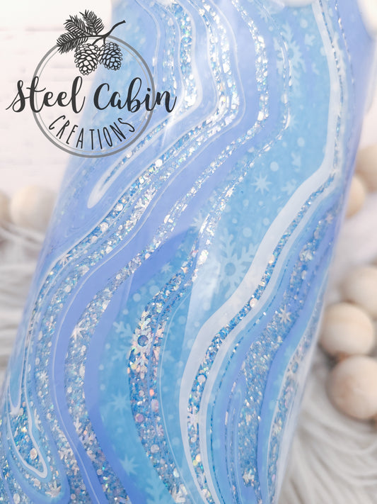 Pastel Winter Wonderland - Glitter - 20 oz Skinny Tumbler