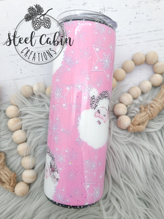 Believe in a Pink Christmas - Glitter - 20 oz Skinny Tumbler