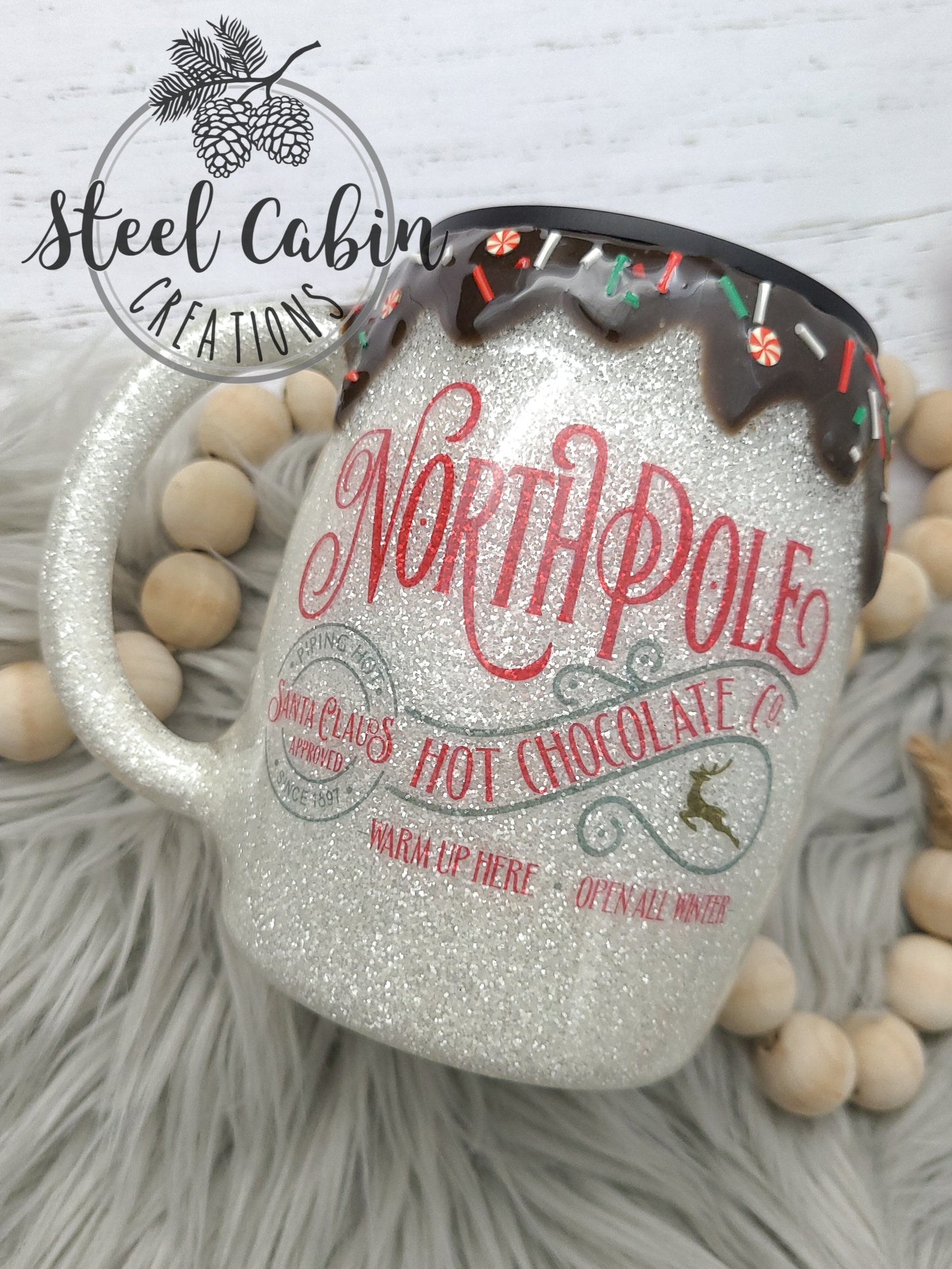North Pole Hot Chocolate - Sprinkled Drip - 14oz Mug
