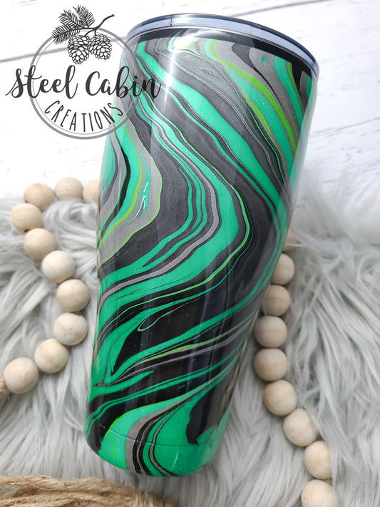 Green/Black/Silver Hydrodip - 30oz Curve